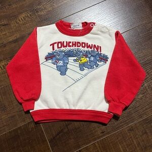 Vintage 80s-90s Kids Touchdown Bears Red and Cream Sweatshirt